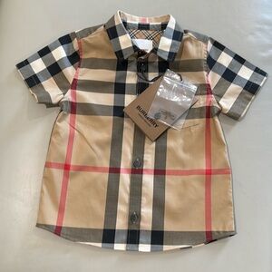 Baby Burberry Plaid Button Down Shirt Size 2Y NWT